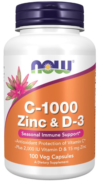 C-1000 Zinc & D-3 100 Veg Capsules by NOW