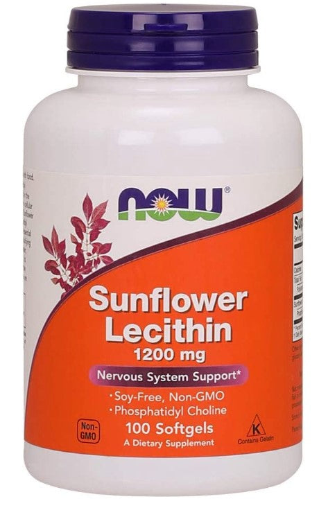 Sunflower Lecithin 1200 mg 100 Softgels, by NOW