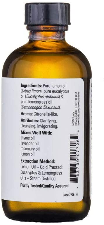 Lemon & Eucalyptus Oil Blend 4 fl. oz (118 ml) by NOW