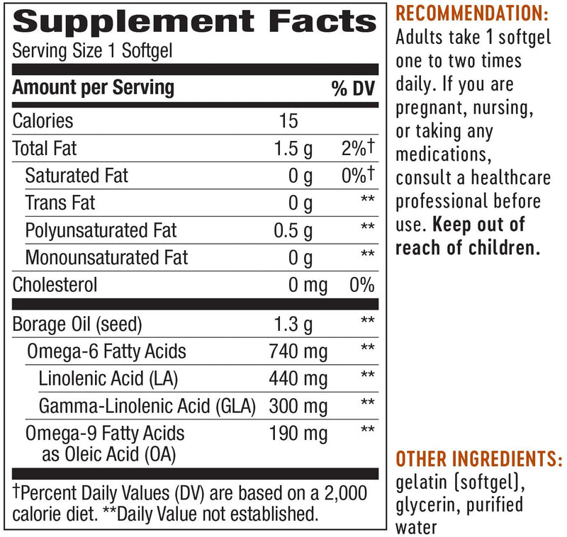 EfaGold Borage 1300 mg 60 Softgels