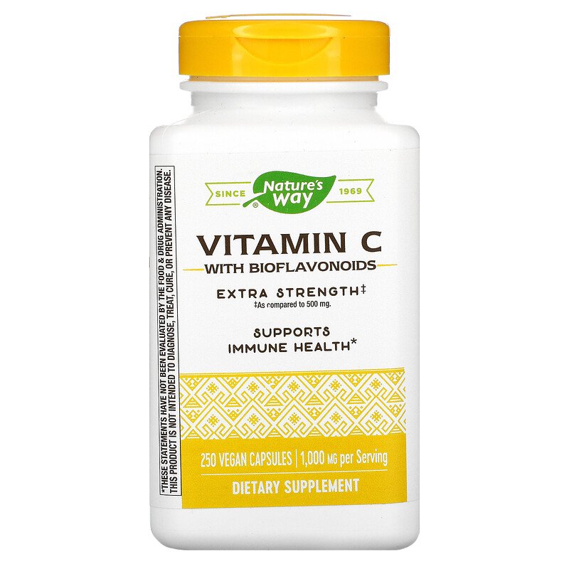 Vitamin C with Bioflavonoids Extra Strength 1000 mg 250 Veg Capsules by Nature&