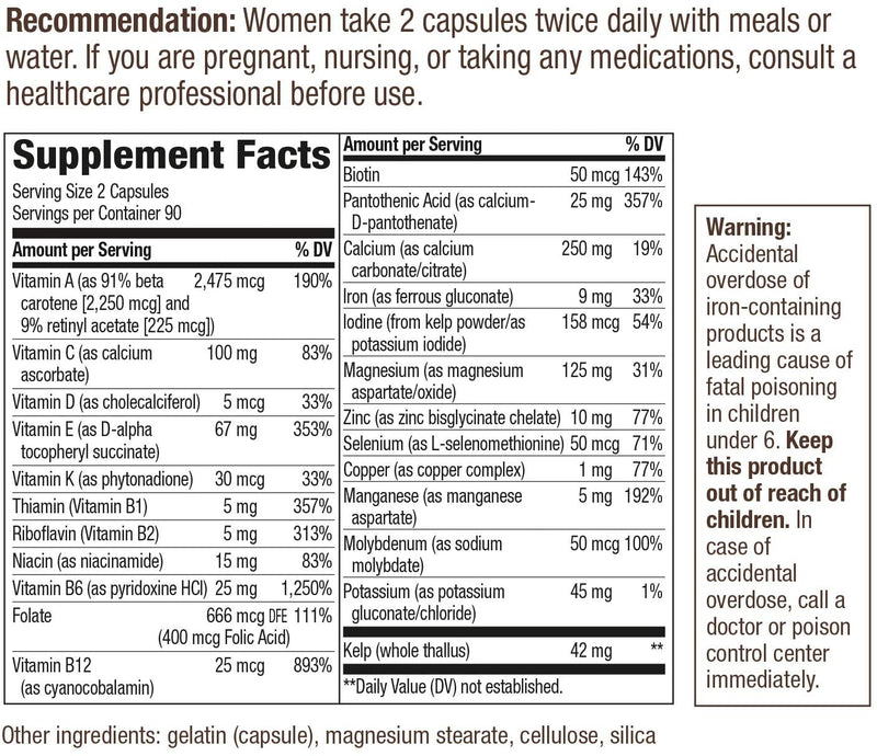 Prenatal Multi-Vitamin & Multi-Mineral 180 Capsules by Nature&