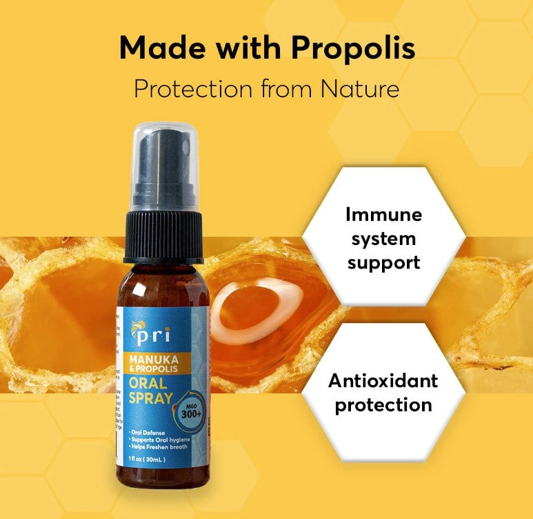 Propolis & Manuka Oral Spray 1 fl oz (30mL), by P.R.I