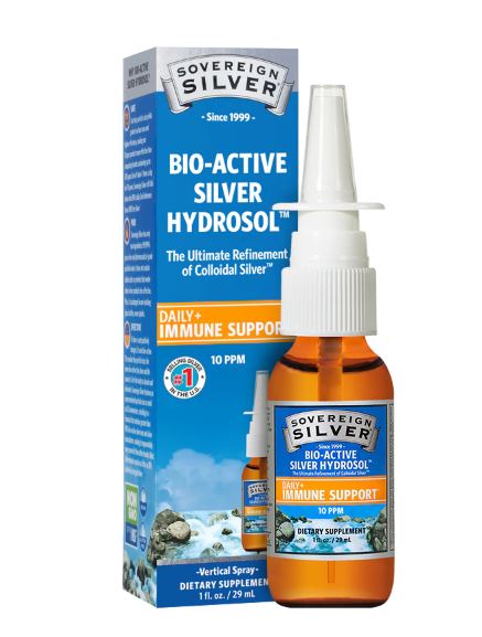 Bio-Active Silver Hydrosol Vertical Spray 10 ppm 1 fl oz (29 ml)