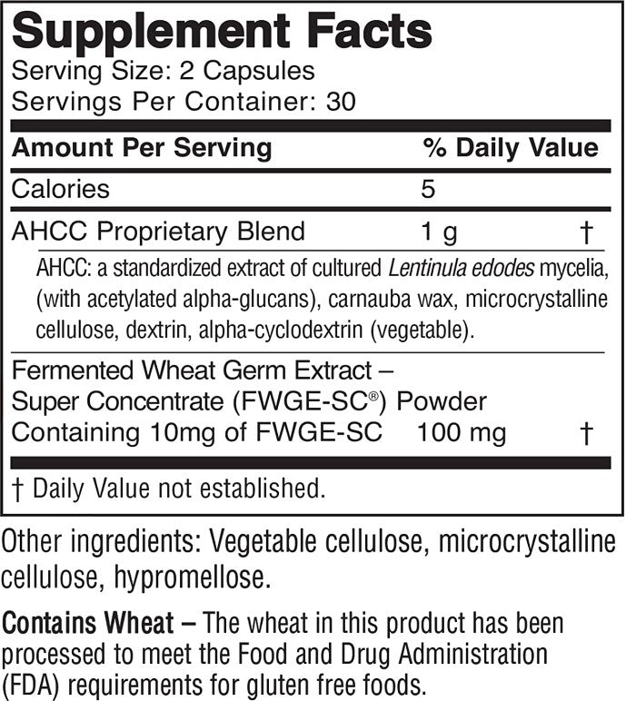 ImmPower+, AHCC® Plus FWGE-SC®, 550 mg 60 Veg Capsules, by American BioSciences