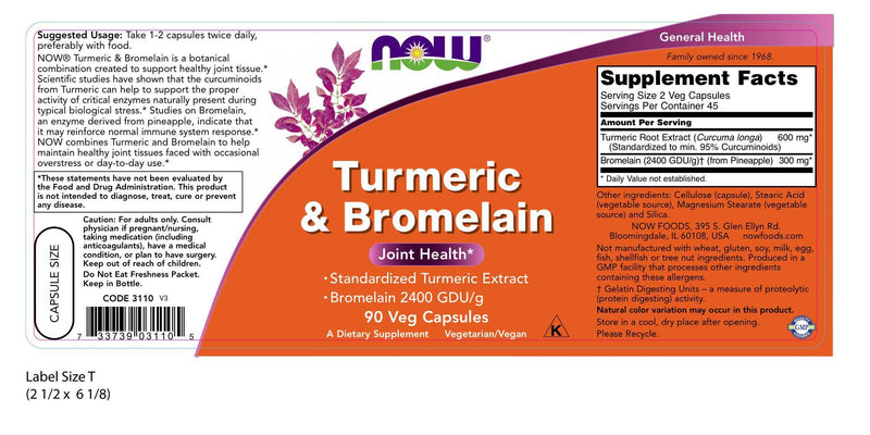 Turmeric & Bromelain 90 Veg Capsules