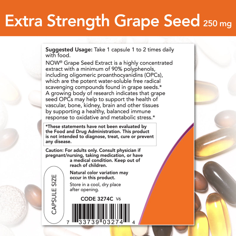 Grape Seed Extra Strength 250 mg 90 Veg Capsules