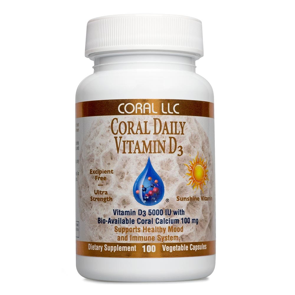 Coral Daily Vitamin D3 5000 IU 100 Vegetable Capsules | Better Health