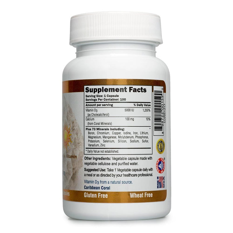 Coral Daily Vitamin D3 5000 IU 100 Vegetable Capsules by Coral Calcium best price