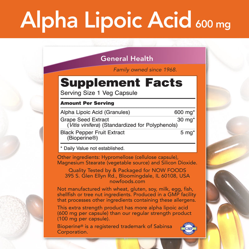 Alpha Lipoic Acid 600 mg 60 Veg Capsules