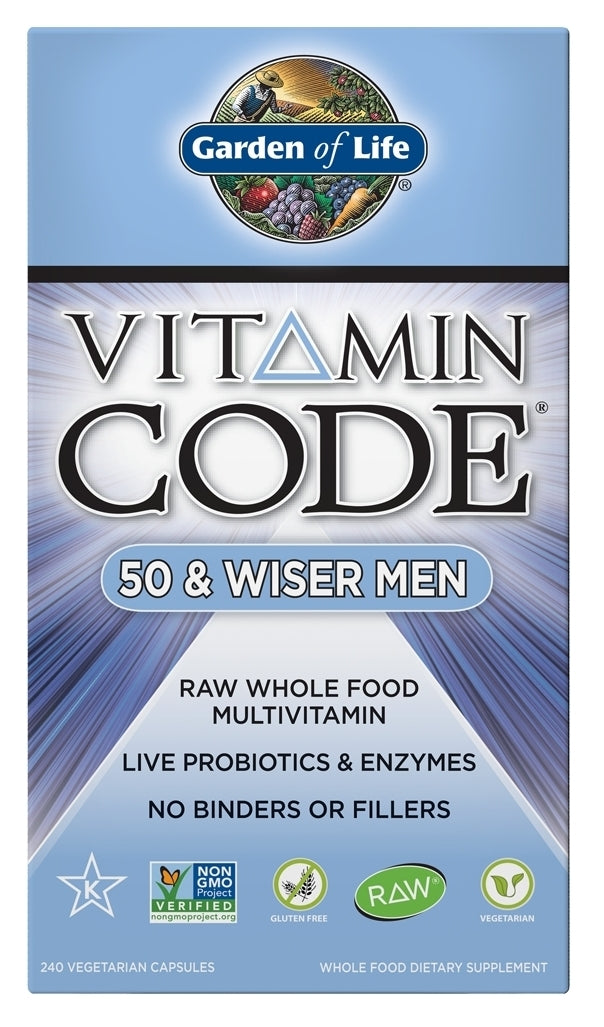 Vitamin Code 50 & Wiser Men 240 Vegetarian Capsules