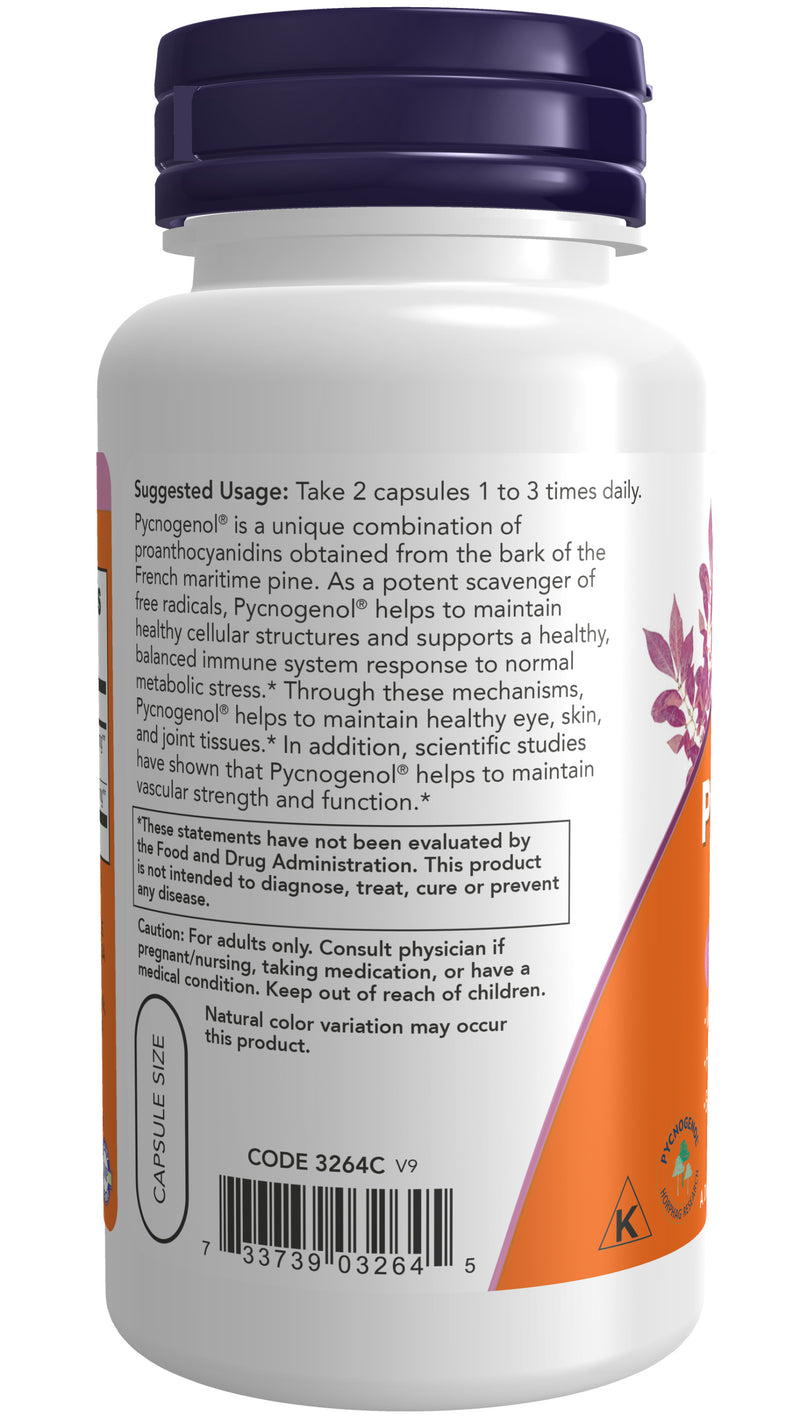 Pycnogenol 30 mg 60 Veg Capsules | By Now Foods - Best Price