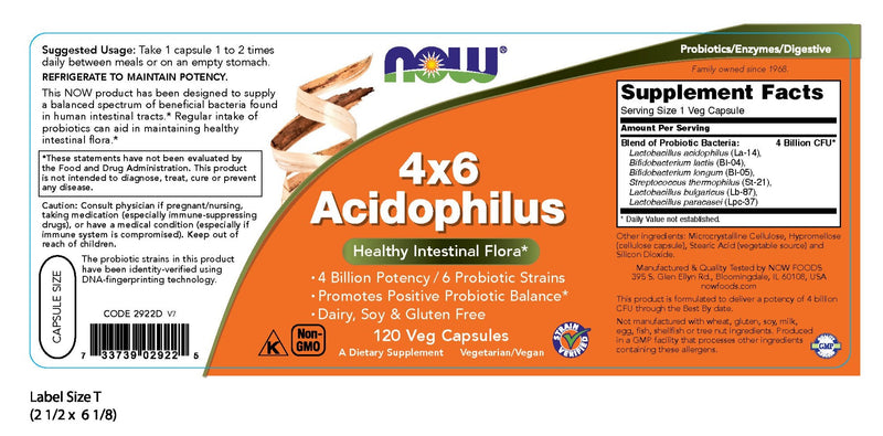 4 x 6 Acidophilus 120 Veg Capsules