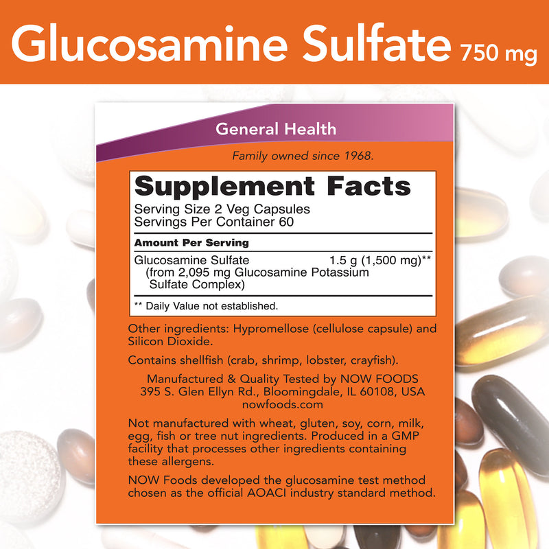 Glucosamine Sulfate 750 mg 120 Capsules | By Now Foods - Best Price