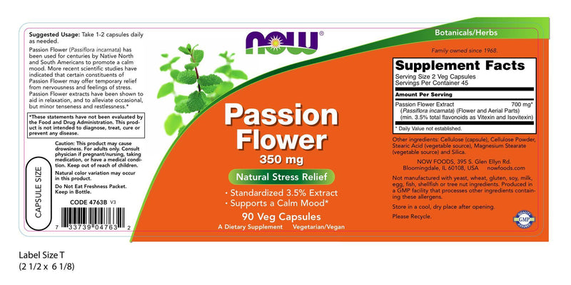 Passion Flower 350 mg 90 Veg Capsules