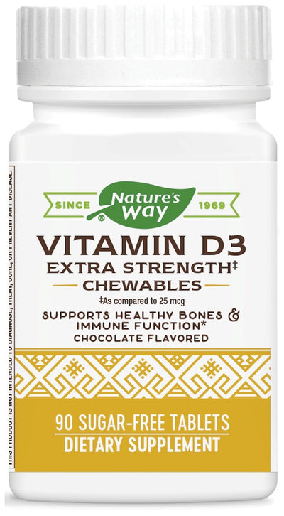 Vitamin D3 Extra Strength 90 Sugar-Free Chewable Tablets