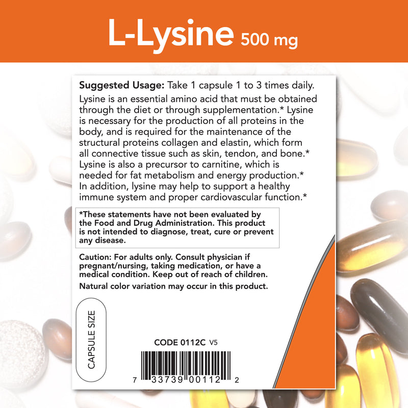 L-Lysine 500 mg 250 Capsules