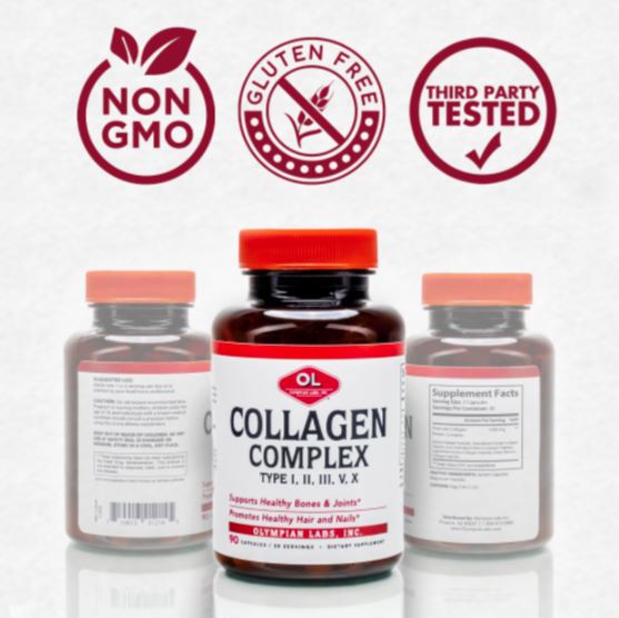 Collagen Complex Type I, II, III, V & X 90 Caps by Olympian Labs best price