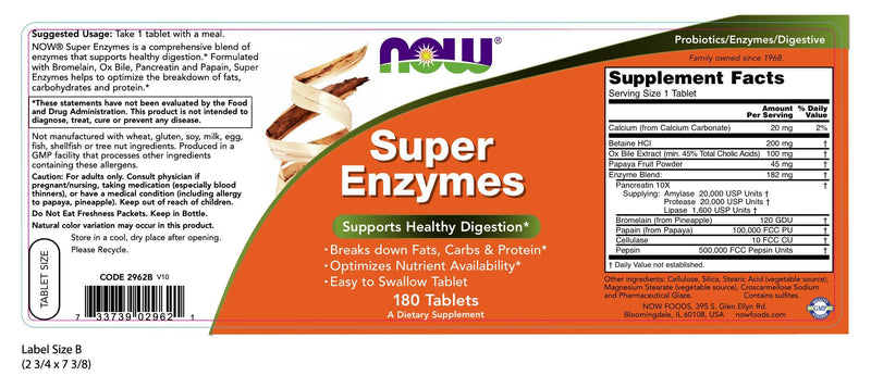 Super Enzymes 180 Tablets