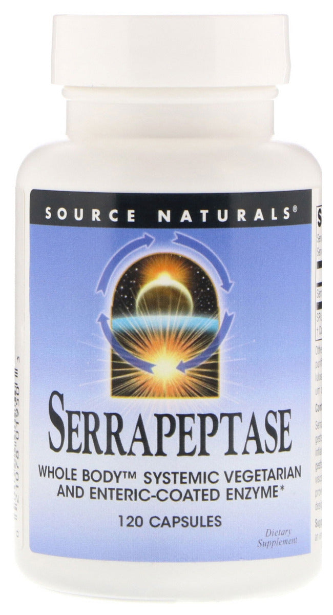 Serrapeptase 500 mg 120 Enteric Coated Vegetarian Capsules