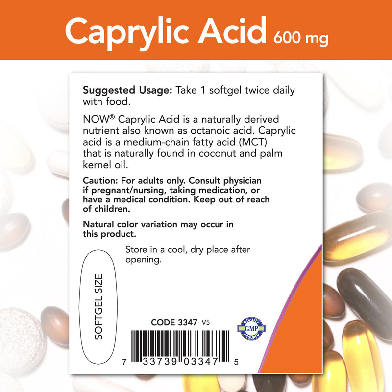 Caprylic Acid 600 mg 100 Softgels