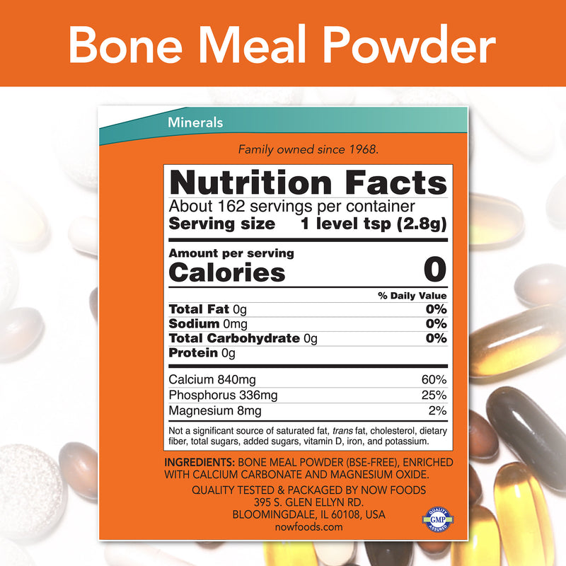 Bone Meal Powder 1 lb (454 g) | By Now Foods - Best Price